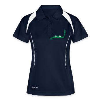 Frog face - Frauen Polo atmungsaktiv - Navy/Weiß - Vorne