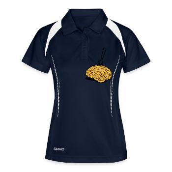 A brain with a fork - Women's Polo breathable - navy/white - Front