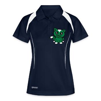 Katze Haustier Süß Niedlich Kätzchen Freundlich - Frauen Polo atmungsaktiv - Navy/Weiß - Vorne