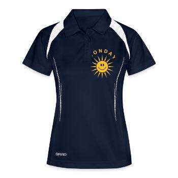 Lundi - Polo respirant Femme - marine/blanc - Devant