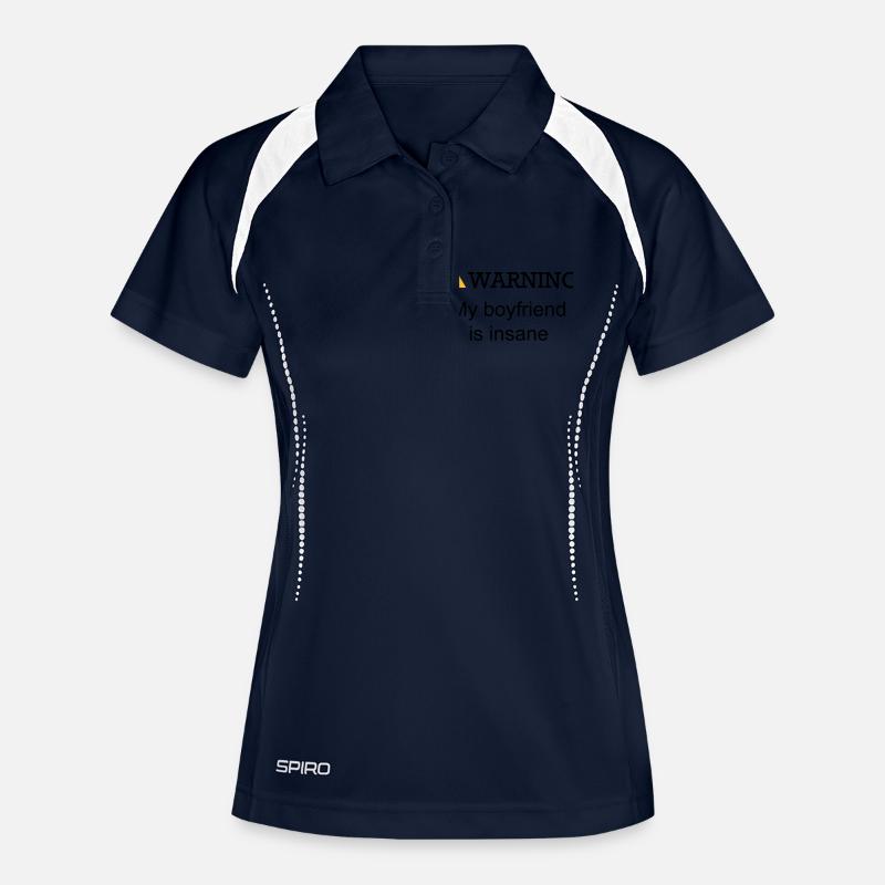 WARNING BOYFRIEND - Women's Polo breathable - navy/white