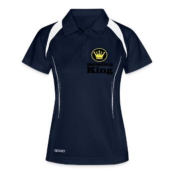 Bowling - Frauen Polo atmungsaktiv - Navy/Weiß - Vorne
