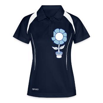 Small Pretty Happy Pink Flower Flower Pot - Women's Polo breathable - navy/white - Front