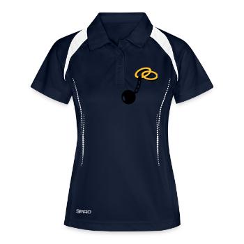 Hochzeit Ringe - Frauen Polo atmungsaktiv - Navy/Weiß - Vorne