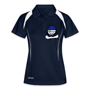 Skateboarder - Polo respirant Femme - marine/blanc - Devant