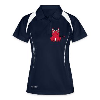 Démon grenouille Devil Horns - Polo respirant Femme - marine/blanc - Devant