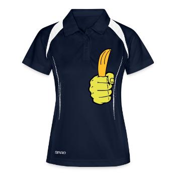 hand banane - Frauen Polo atmungsaktiv - Navy/Weiß - Vorne