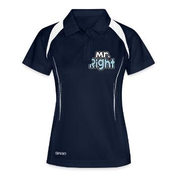 Mr. Rght - Frauen Polo atmungsaktiv - Navy/Weiß - Vorne