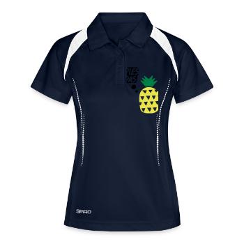 Dies, das, Ananas! Tasse - Frauen Polo atmungsaktiv - Navy/Weiß - Vorne