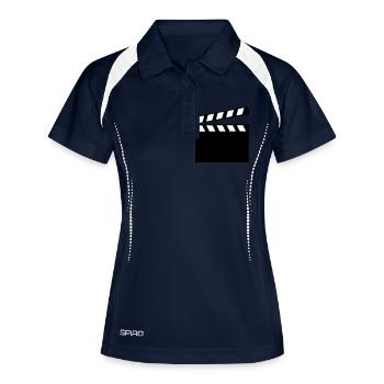 Filmklappe - Frauen Polo atmungsaktiv - Navy/Weiß - Vorne