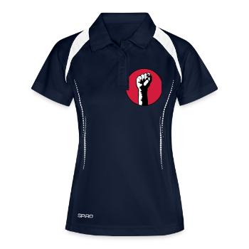 poing levé - Polo respirant Femme - marine/blanc - Devant