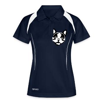 Dog - French Bulldog - Women's Polo breathable - navy/white - Front