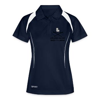 Beinbruch - Frauen Polo atmungsaktiv - Navy/Weiß - Vorne