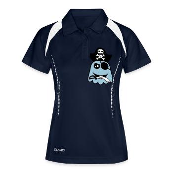 Pirat Geist Lustiges Böses Gespenst Halloween Spaß - Frauen Polo atmungsaktiv - Navy/Weiß - Vorne