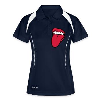 bouche tire langue 2601 - Polo respirant Femme - marine/blanc - Devant