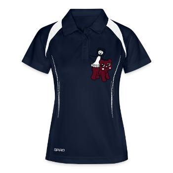 cavalier cheval femme fille femme marcher douce ba - Polo respirant Femme - marine/blanc - Devant