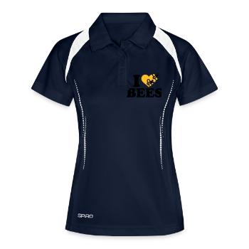 Biene - Frauen Polo atmungsaktiv - Navy/Weiß - Vorne