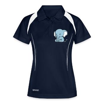 Éléphant mignon - Polo respirant Femme - marine/blanc - Devant