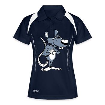 Rat méchant en commun - Polo respirant Femme - marine/blanc - Devant