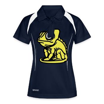 Chamäleon - Frauen Polo atmungsaktiv - Navy/Weiß - Vorne