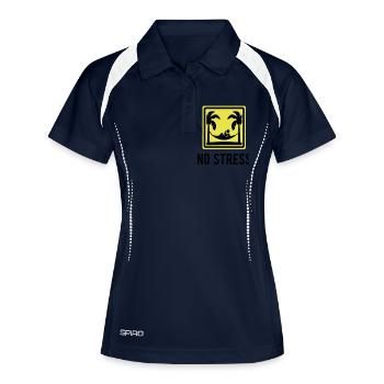No stress - Frauen Polo atmungsaktiv - Navy/Weiß - Vorne
