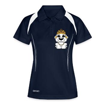 Chien Couronne Reine Fille Jolie Princesse Femme - Polo respirant Femme - marine/blanc - Devant