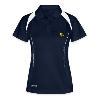 Biene - Frauen Polo atmungsaktiv - Navy/Weiß - Vorne