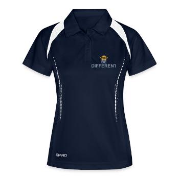 Soyez différent Logo Design - Polo respirant Femme - marine/blanc - Devant