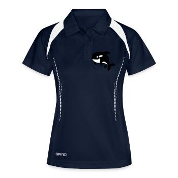 Orka - Orca - Wal - Whale - Polo respirant Femme - marine/blanc - Devant