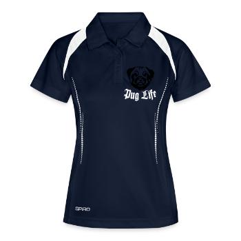 Pug Life - Polo respirant Femme - marine/blanc - Devant
