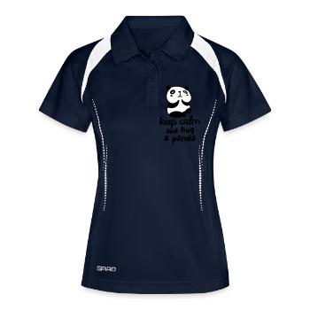 Keep Calm And Hug A Panda - Polo respirant Femme - marine/blanc - Devant