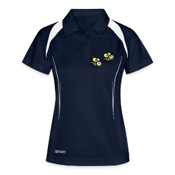 biene_bee___f3 - Polo respirant Femme - marine/blanc - Devant