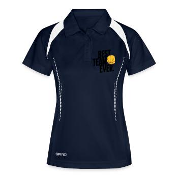 Best Team ever - Basketball - Frauen Polo atmungsaktiv - Navy/Weiß - Vorne