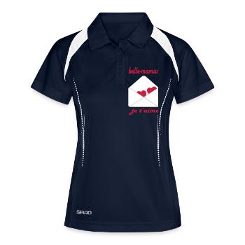 Schöne Mama, ich liebe dich - Frauen Polo atmungsaktiv - Navy/Weiß - Vorne