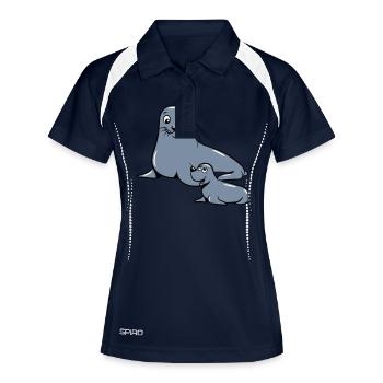 See dog mama baby - Women's Polo breathable - navy/white - Front