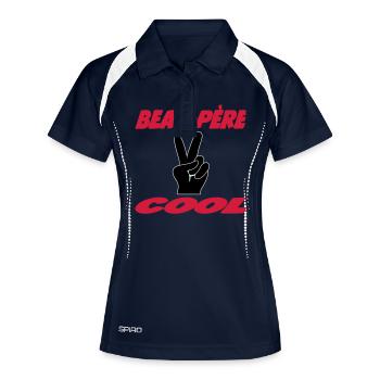 Beau Père COOL - Polo respirant Femme - marine/blanc - Devant