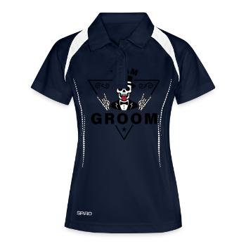 Team Groom Skull - Frauen Polo atmungsaktiv - Navy/Weiß - Vorne