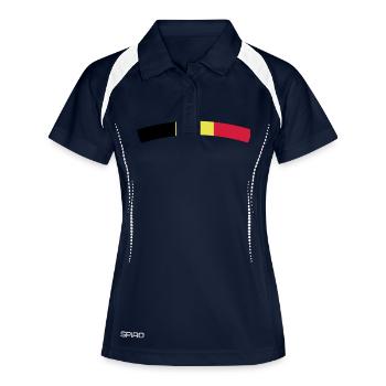Belgique (V) - Polo respirant Femme - marine/blanc - Devant