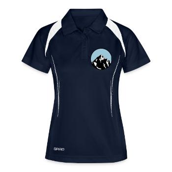 montagne - Polo respirant Femme - marine/blanc - Devant