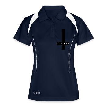TECHNO - Polo respirant Femme - marine/blanc - Devant