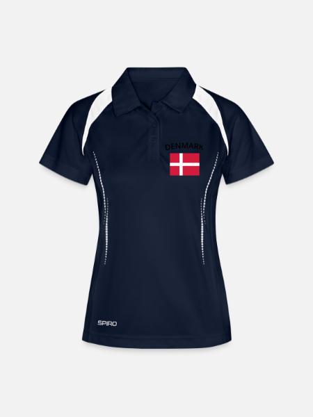 denmark - Polo respirant Femme - marine/blanc