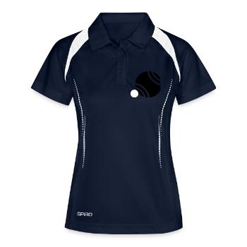 Pétanque - Polo respirant Femme - marine/blanc - Devant