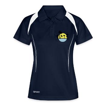 island sun palm - Frauen Polo atmungsaktiv - Navy/Weiß - Vorne