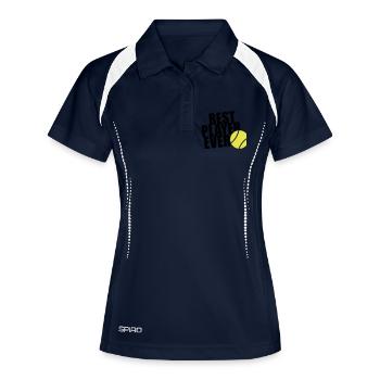 Meilleur joueur de tennis JAMAIS 2C - Polo respirant Femme - marine/blanc - Devant