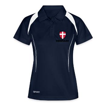 Drapeau national du Danemark - Polo respirant Femme - marine/blanc - Devant