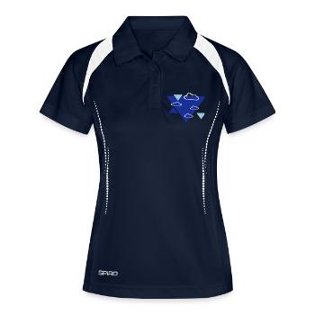 Clouds - printing inks freely selectable - Women's Polo breathable - navy/white - Front