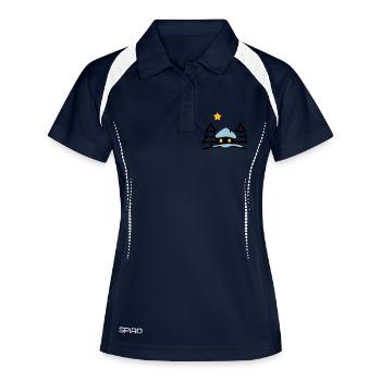 Weihnachten Haus am Nordpol - Frauen Polo atmungsaktiv - Navy/Weiß - Vorne