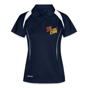 I dont care fact - Frauen Polo atmungsaktiv - Navy/Weiß - Vorne