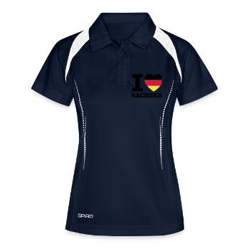 I Love Sachsen Deutschland - Frauen Polo atmungsaktiv - Navy/Weiß - Vorne