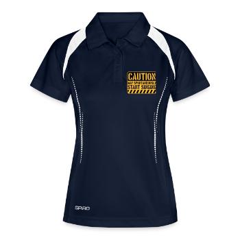 peut spontanément commencer à chanter - Polo respirant Femme - marine/blanc - Devant